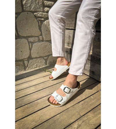 ByselShoes TRL001  Deri Terlik BEYAZ